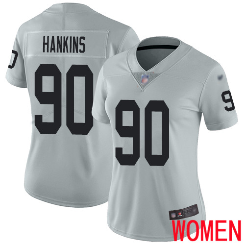 Oakland Raiders Limited Silver Women Johnathan Hankins Jersey NFL Football #90 Inverted Legend Jersey